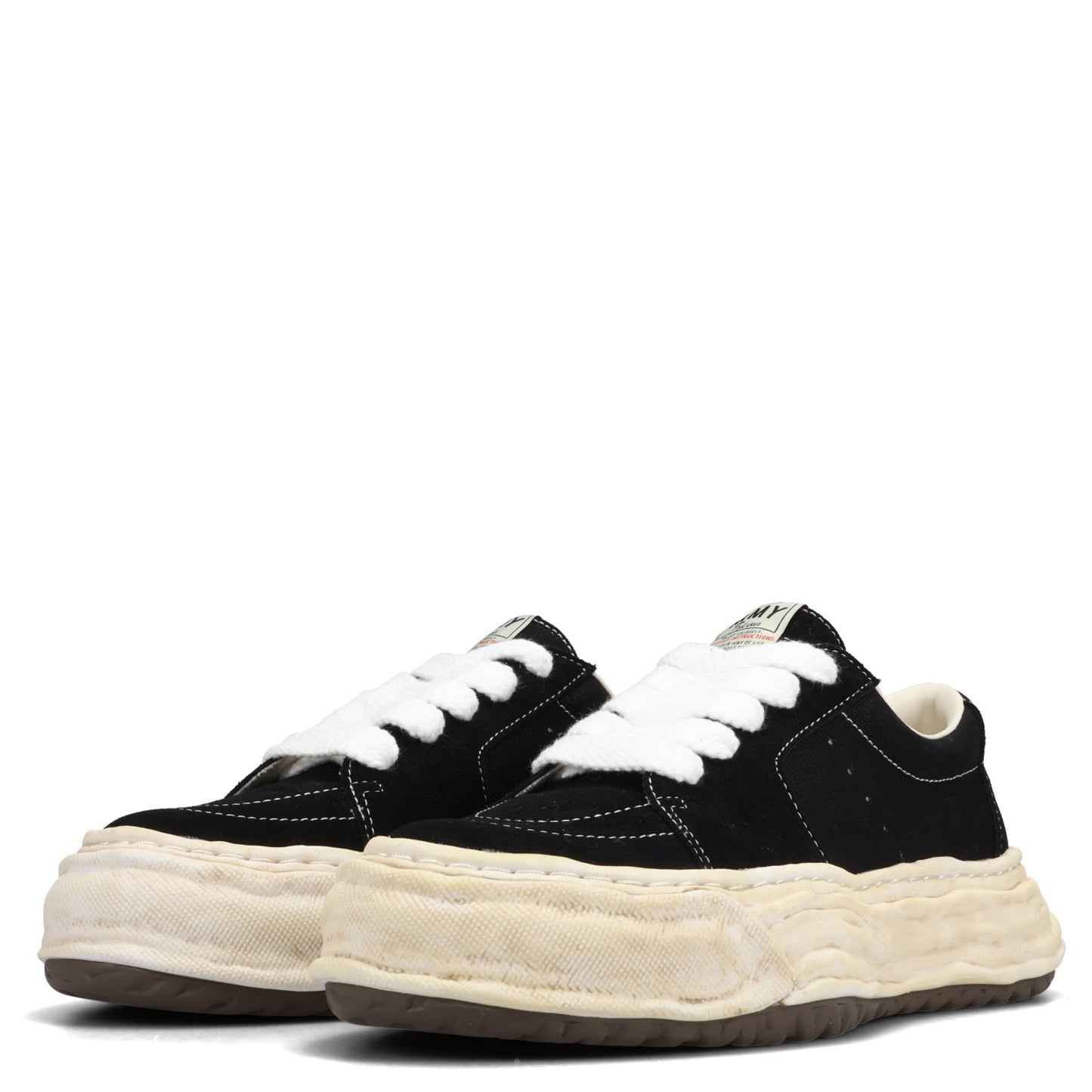 ERIC OVERDYED CANVAS LOW-TOP SNEAKERS / 018:BLACK