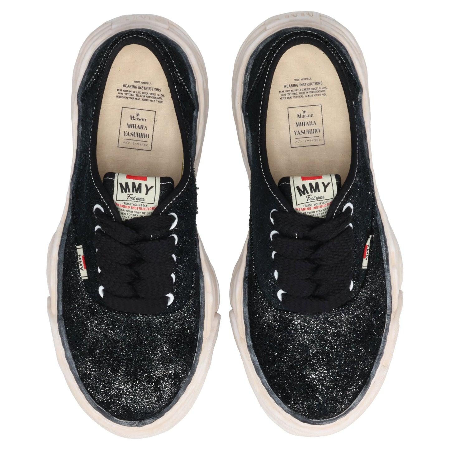BAKER26 GLITTERY SUEDE LOW-TOP SNEAKERS / 018:BLACK