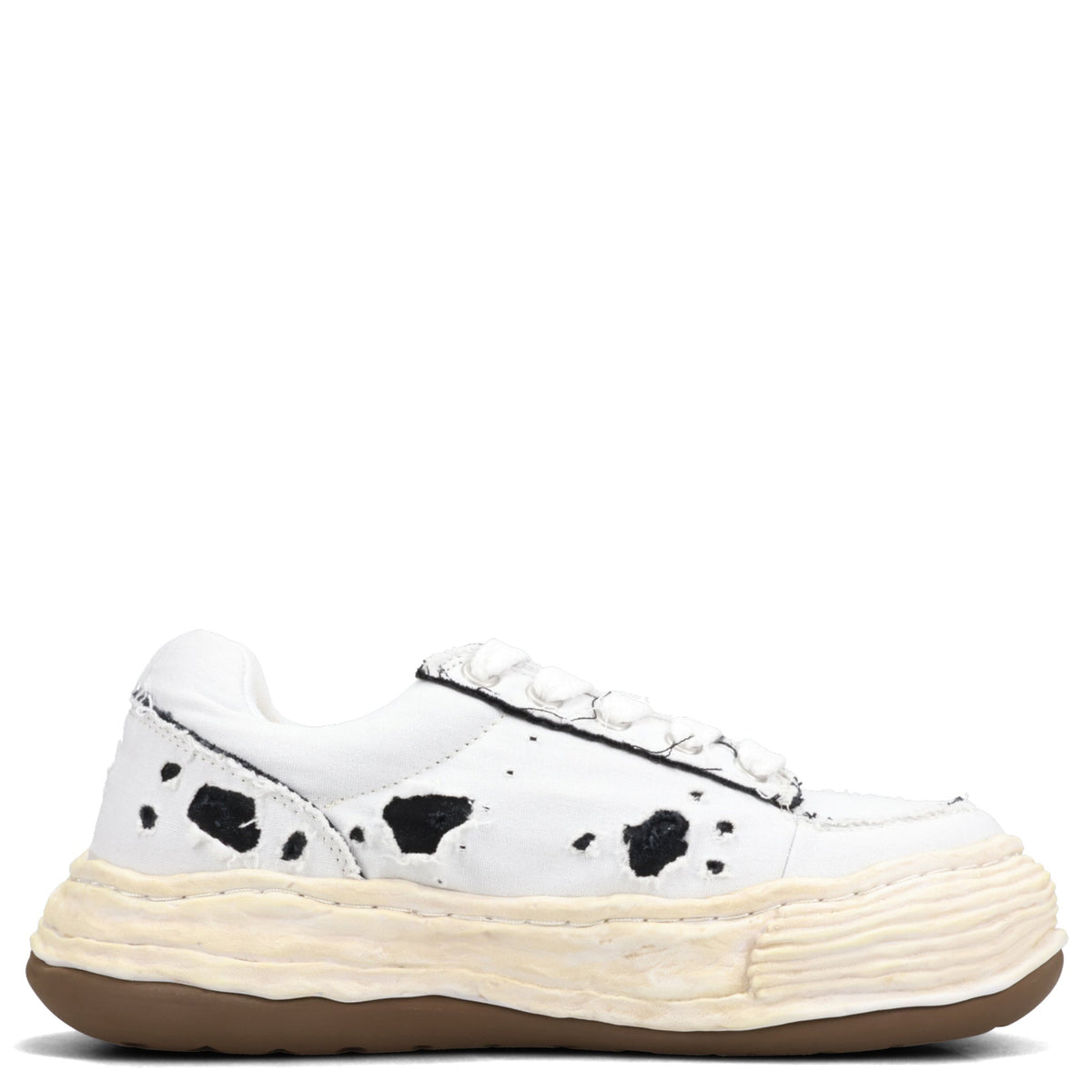 OLIVER RIPPING CANVAS LOW-TOP SNEAKERS / 011:WHITE