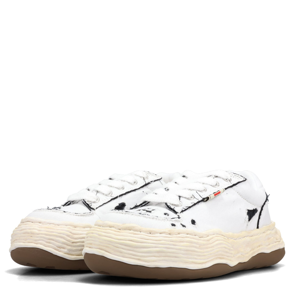 OLIVER RIPPING CANVAS LOW-TOP SNEAKERS / 011:WHITE