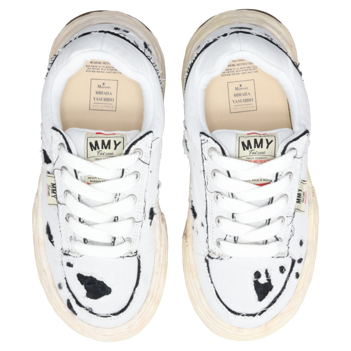 OLIVER RIPPING CANVAS LOW-TOP SNEAKERS / 011:WHITE