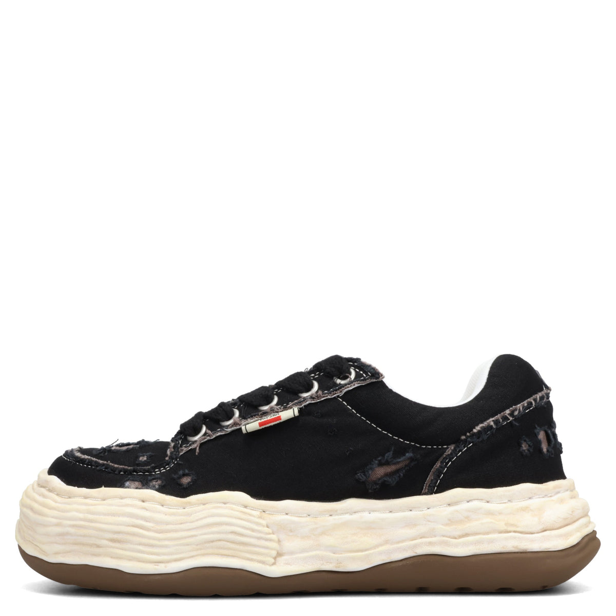 OLIVER RIPPING CANVAS LOW-TOP SNEAKERS / 018:BLACK