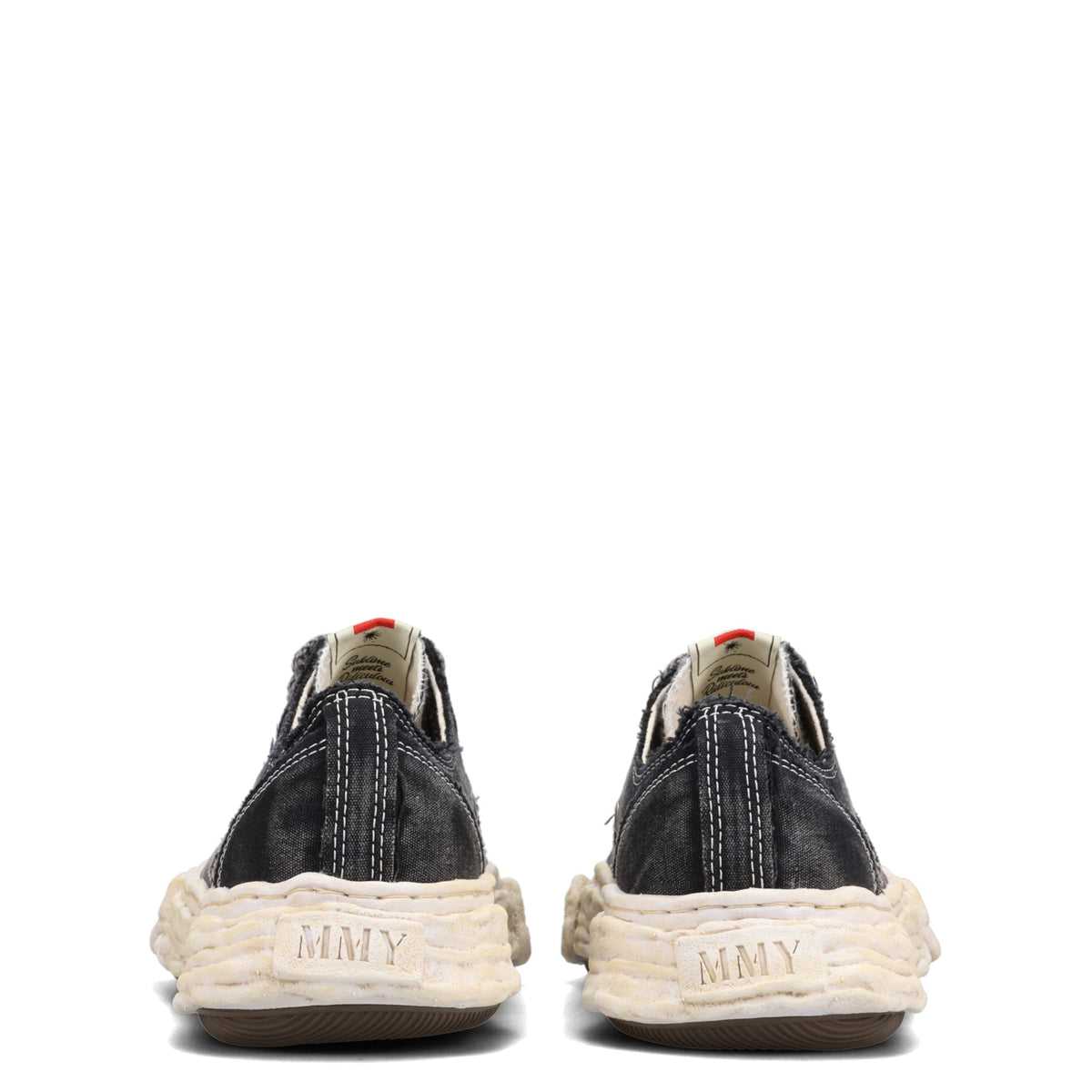 PETERSON23 BLEACHED CANVAS LOW-TOP SNEAKERS / 018:BLACK