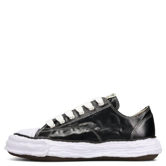 PETERSON23 WRINKLED LEATHER LOW-TOP SNEAKERS / 018:BLACK