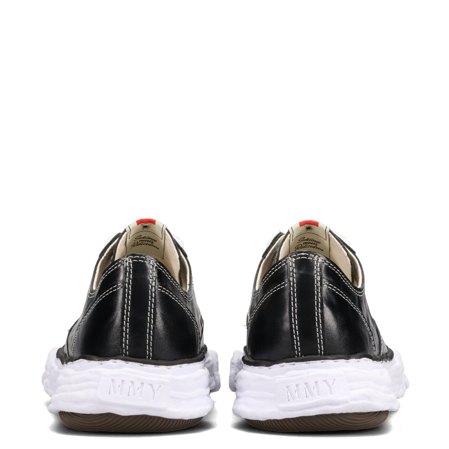 PETERSON23 WRINKLED LEATHER LOW-TOP SNEAKERS / 018:BLACK