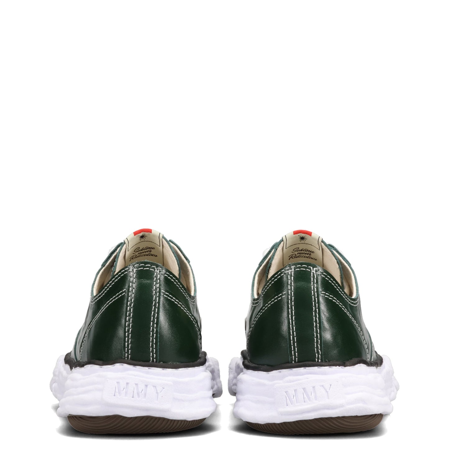 PETERSON23 WRINKLED LEATHER LOW-TOP SNEAKERS / 056:GREEN