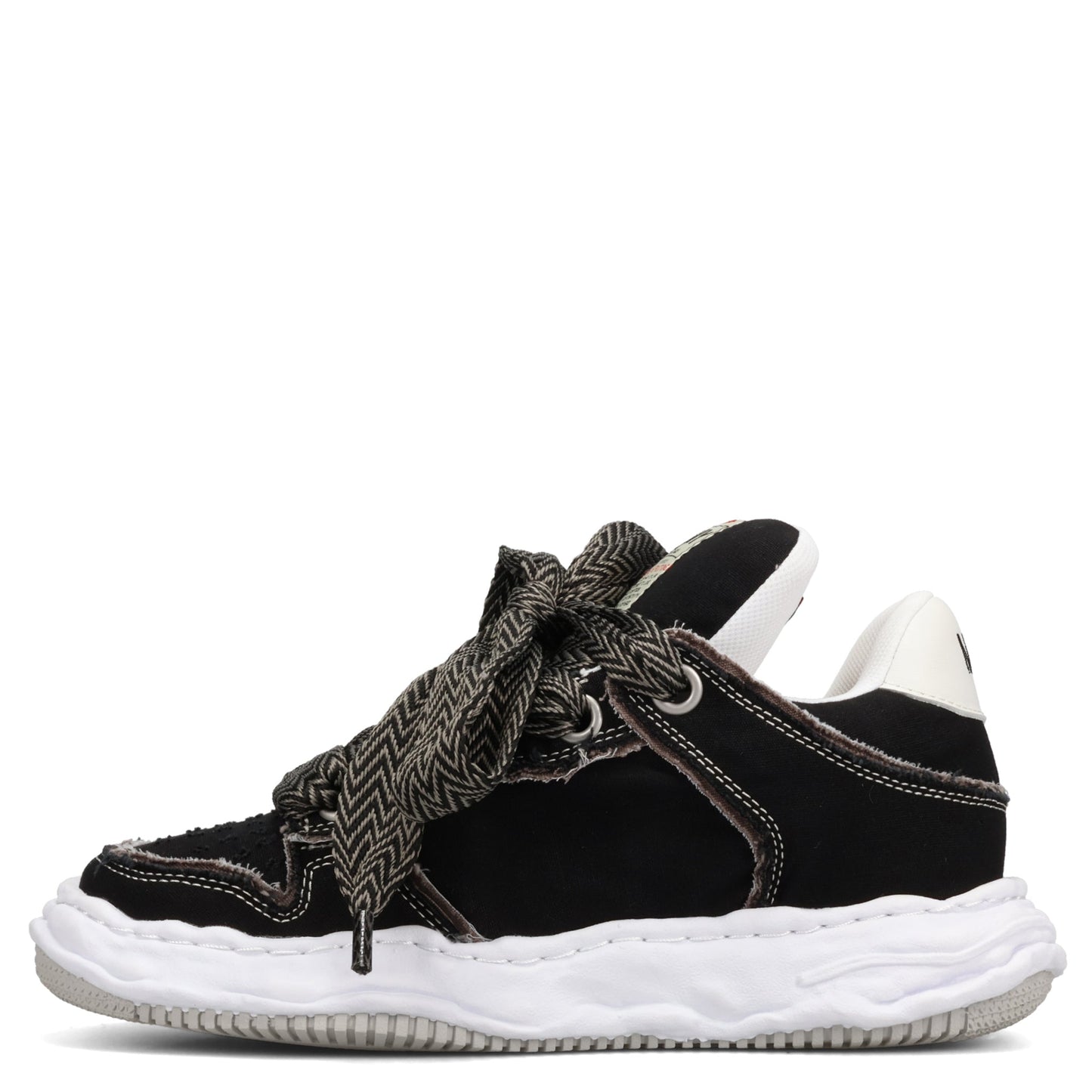 WAYNE PUFFER PATTERNED LACE LOW-TOP SNEAKERS / 018:BLACK
