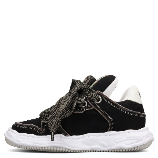 WAYNE PUFFER PATTERNED LACE LOW-TOP SNEAKERS / 018:BLACK