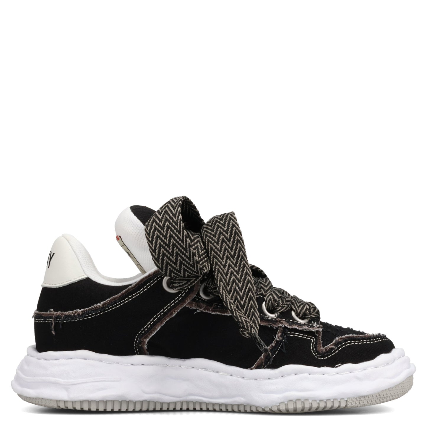 WAYNE PUFFER PATTERNED LACE LOW-TOP SNEAKERS / 018:BLACK