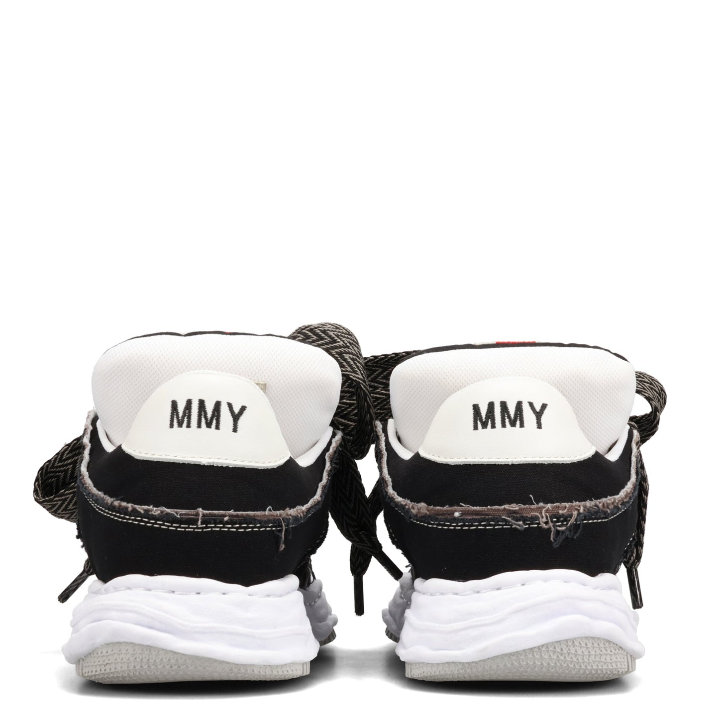 WAYNE PUFFER PATTERNED LACE LOW-TOP SNEAKERS / 018:BLACK