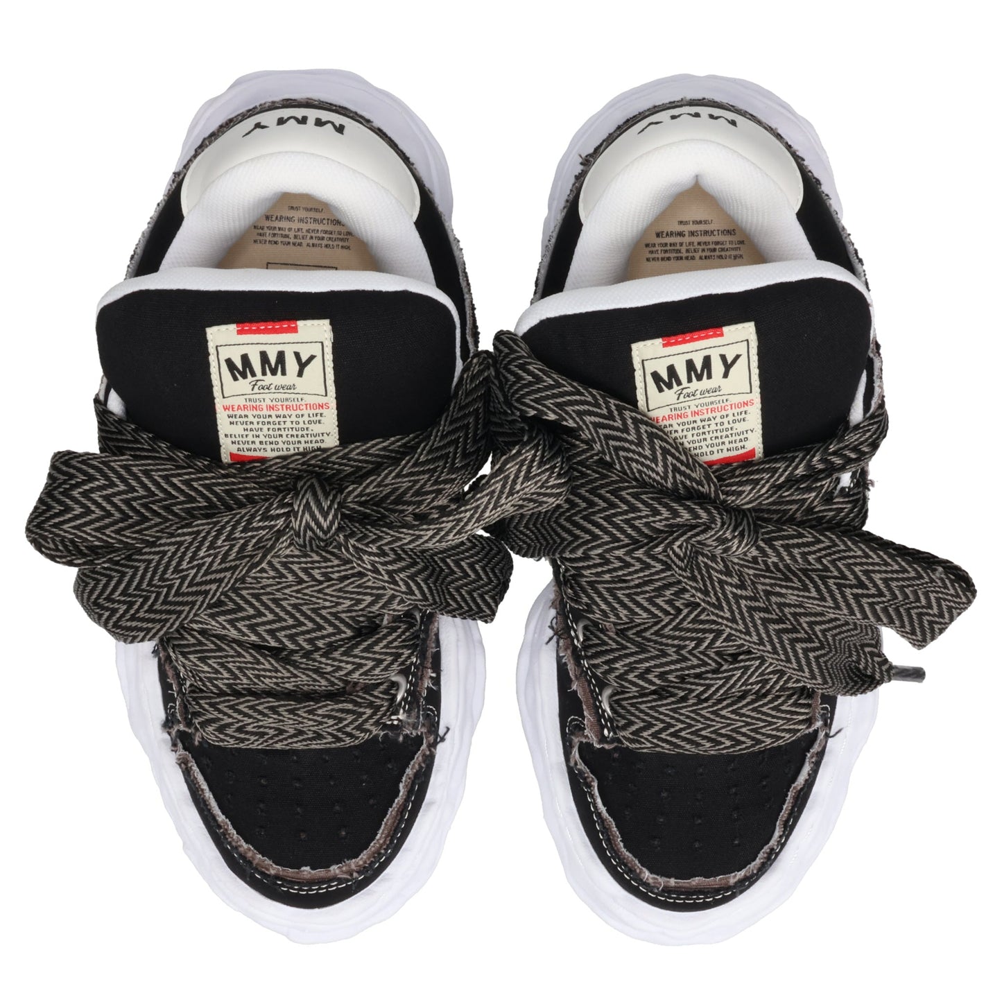WAYNE PUFFER PATTERNED LACE LOW-TOP SNEAKERS / 018:BLACK