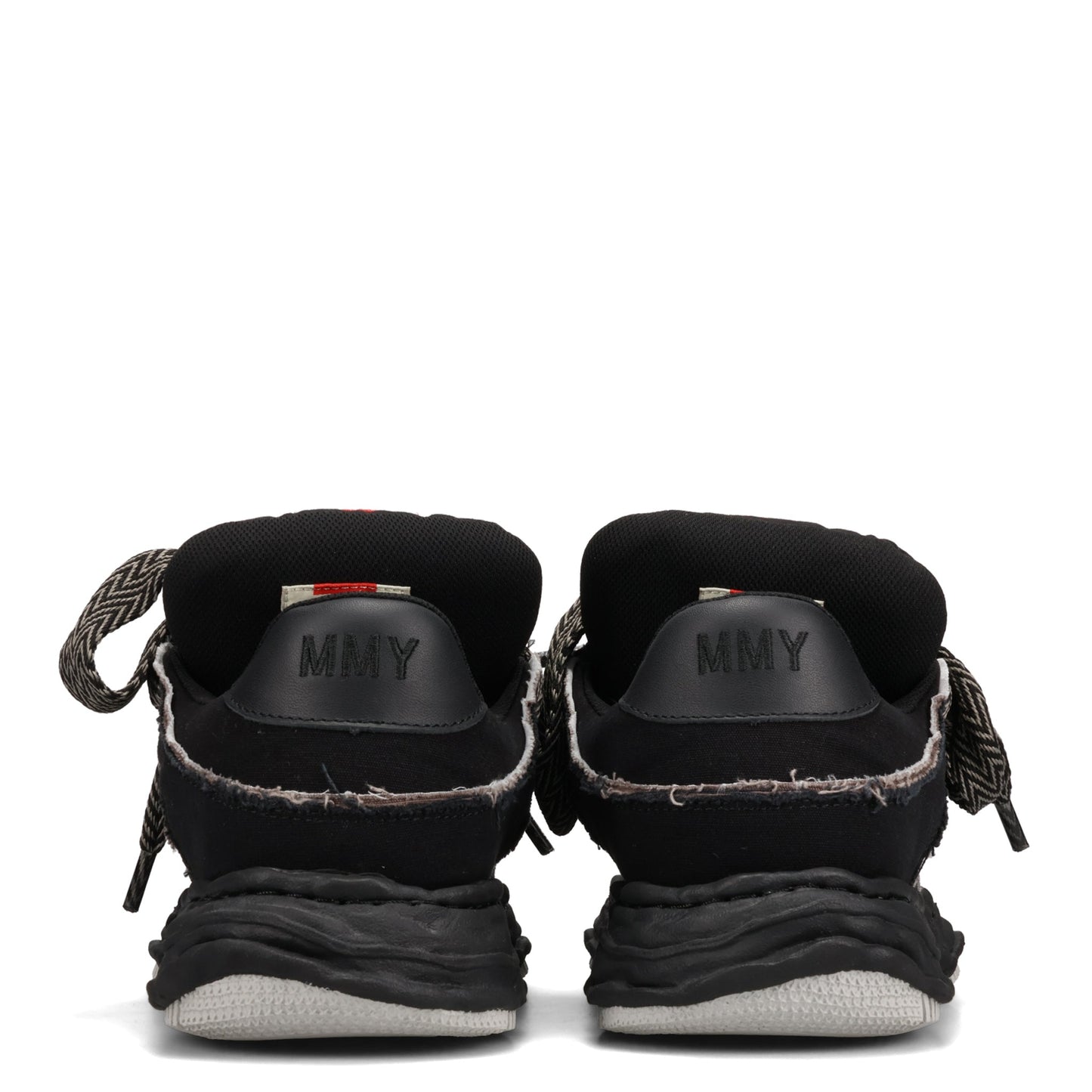WAYNE PUFFER PATTERNED LACE LOW-TOP SNEAKERS / 129:BLK/BLK