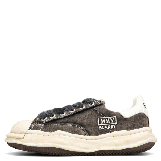 BLAKEY BLEACHED CANVAS LOW-TOP SNEAKERS / 018:BLACK