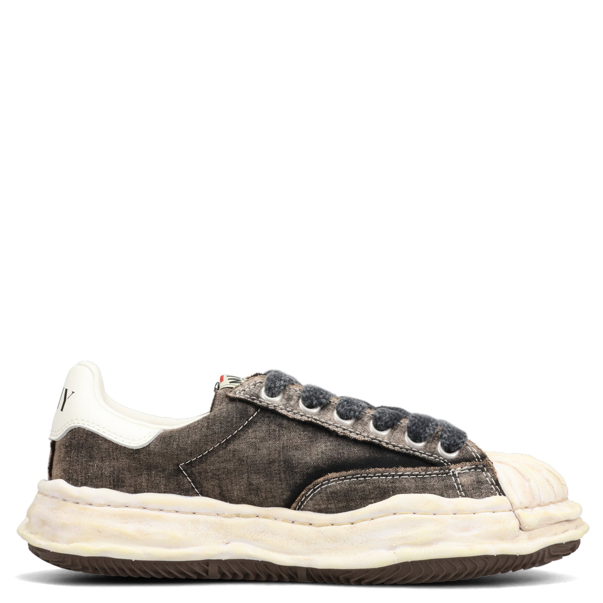 BLAKEY BLEACHED CANVAS LOW-TOP SNEAKERS / 018:BLACK