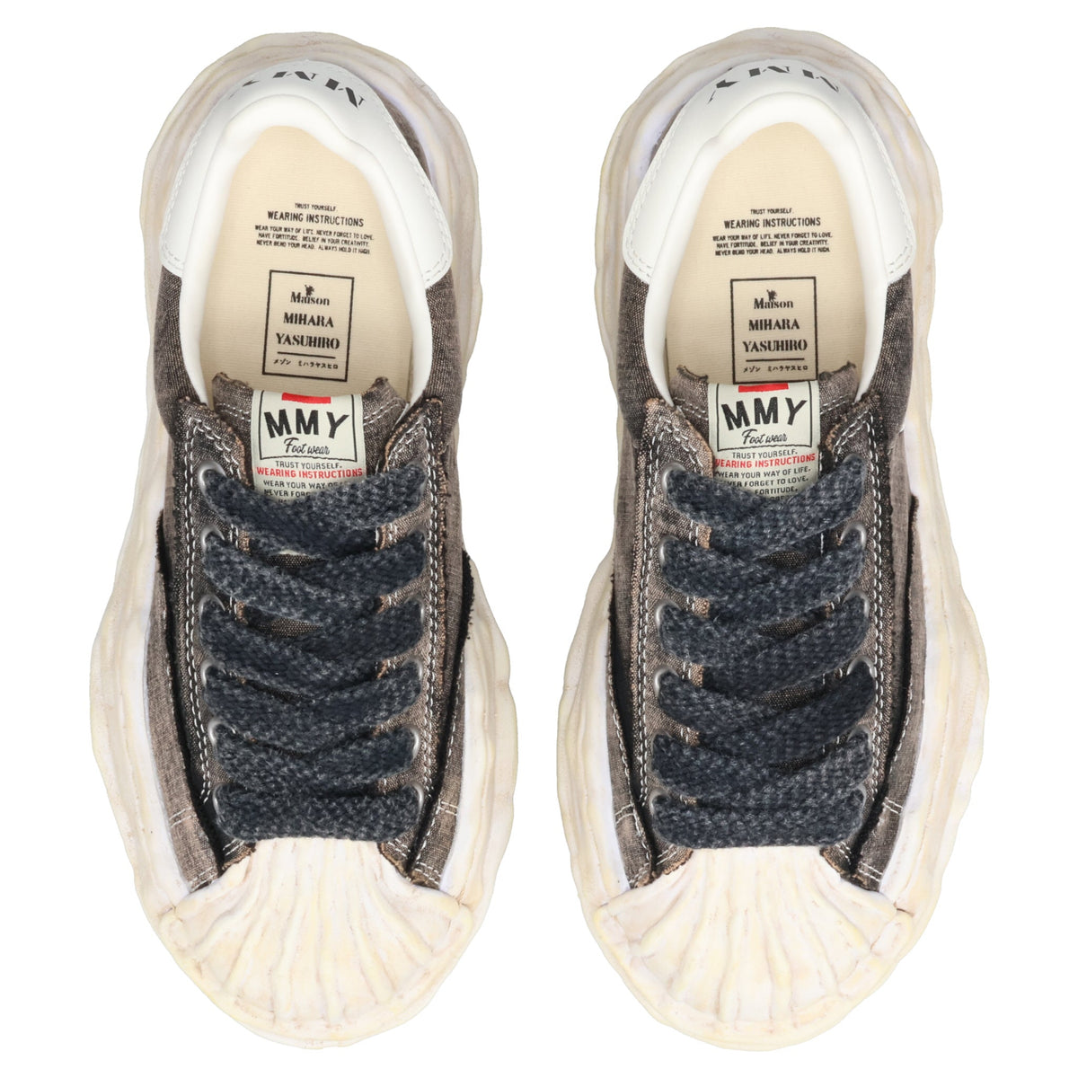 BLAKEY BLEACHED CANVAS LOW-TOP SNEAKERS / 018:BLACK