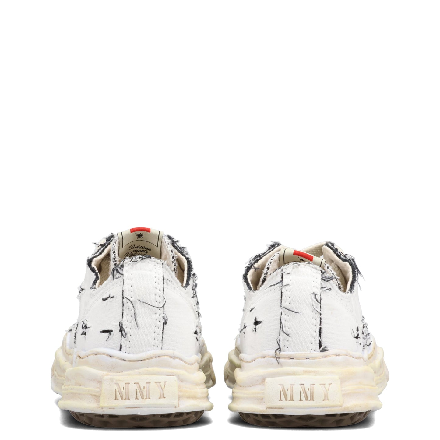 HANK RIPPING CANVAS LOW-TOP SNEAKERS / 011:WHITE