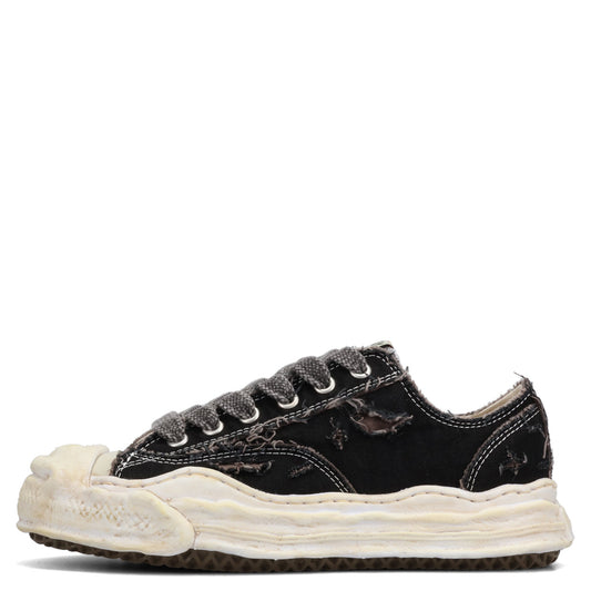 HANK RIPPING CANVAS LOW-TOP SNEAKERS / 018:BLACK