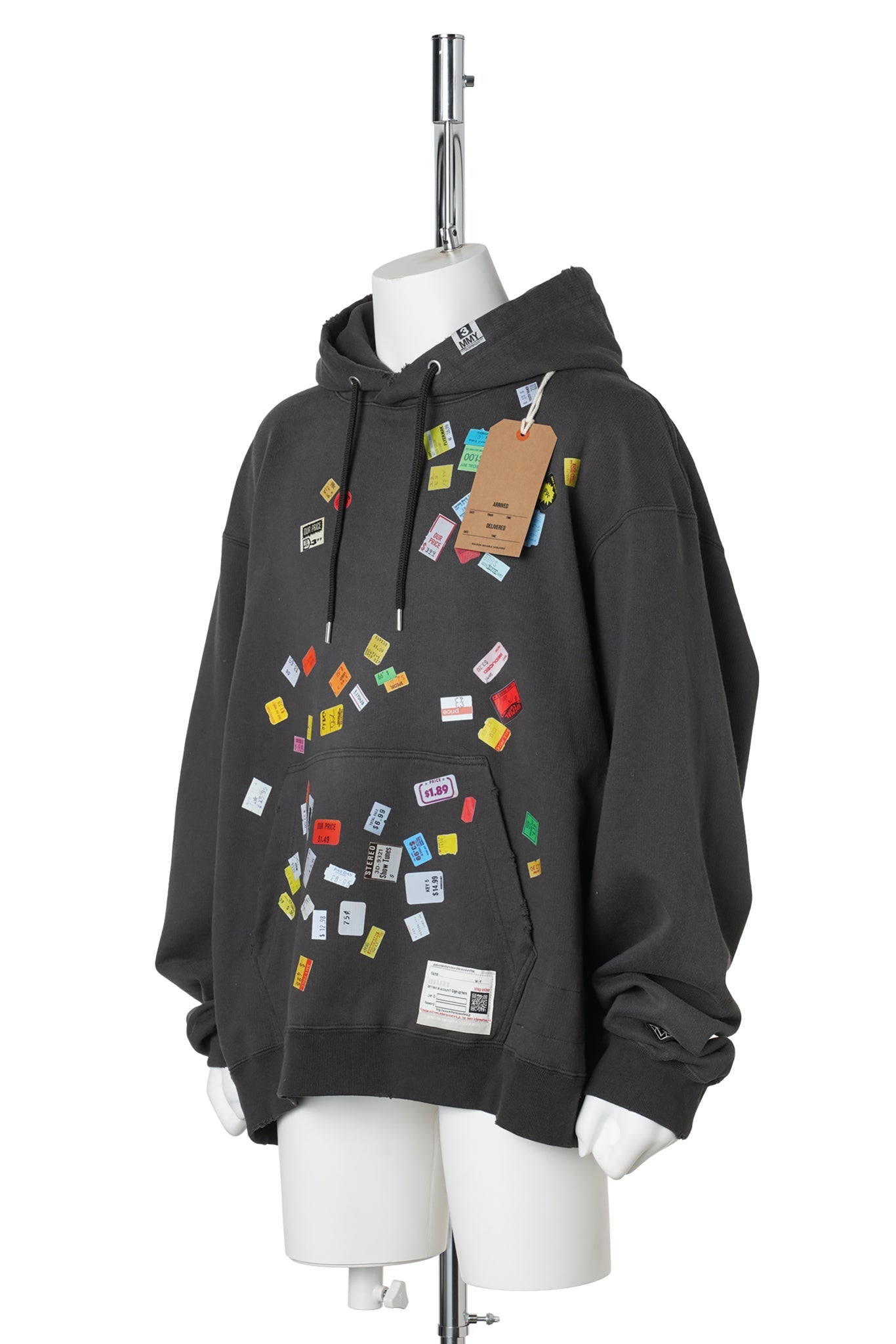 PRICE STICKER SWEAT HOODIE / BLACK