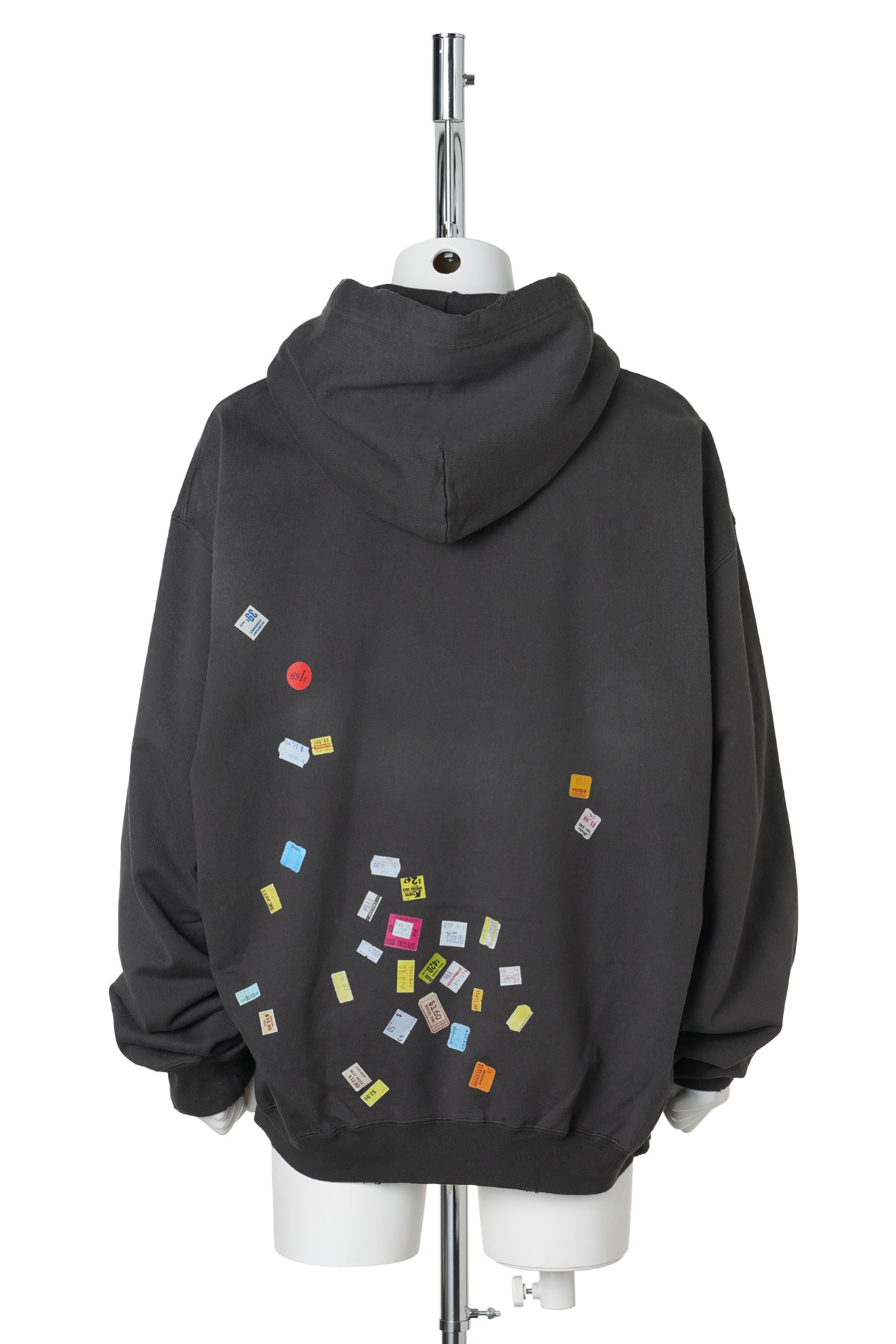 PRICE STICKER SWEAT HOODIE / BLACK