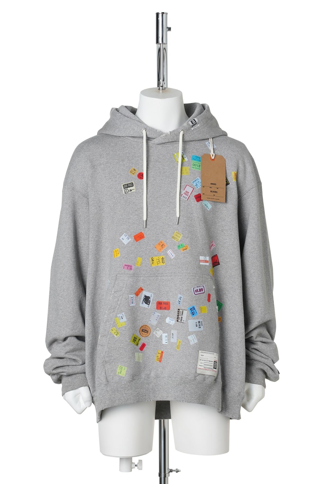 PRICE STICKER SWEAT HOODIE / GRAY
