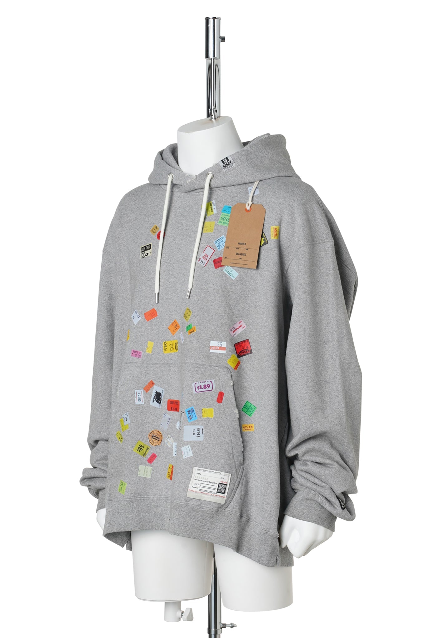 PRICE STICKER SWEAT HOODIE / GRAY