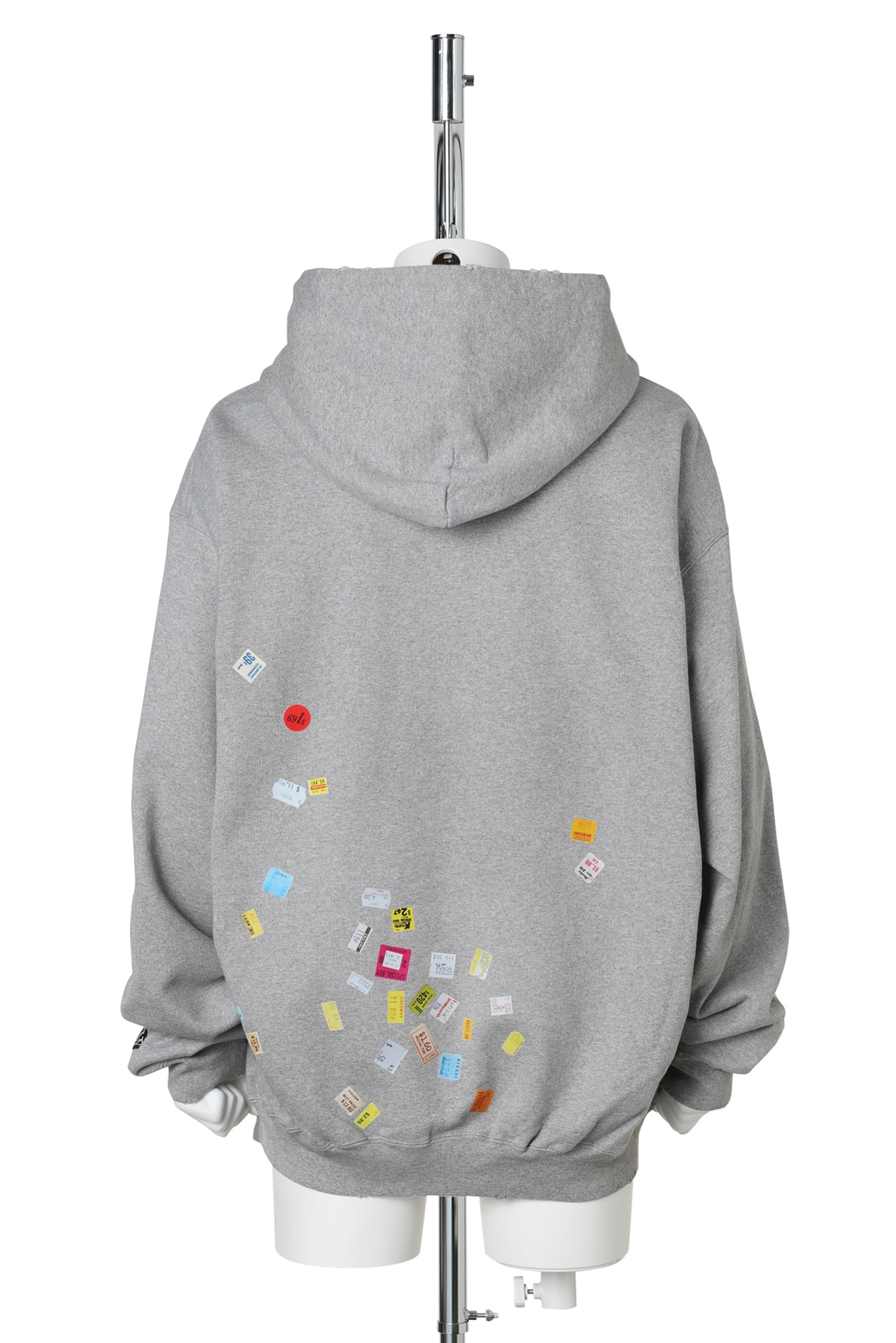 PRICE STICKER SWEAT HOODIE / GRAY