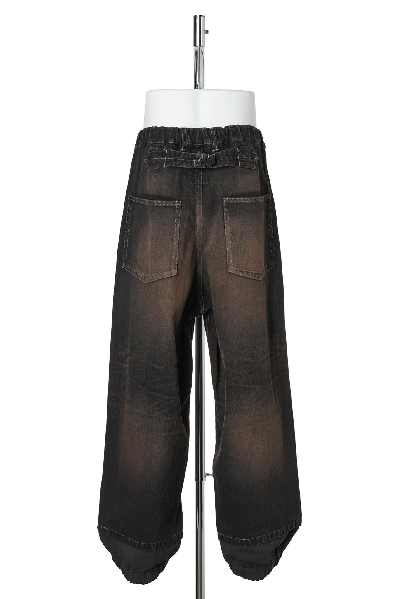 SWEAT LAYERED JEANS / BLACK