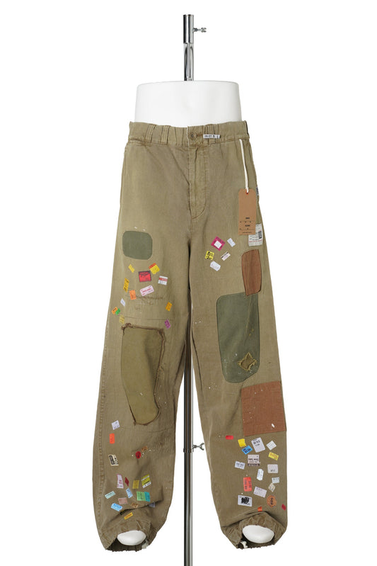 PRICE STICKER REPAIRED PANTS / KHAKI