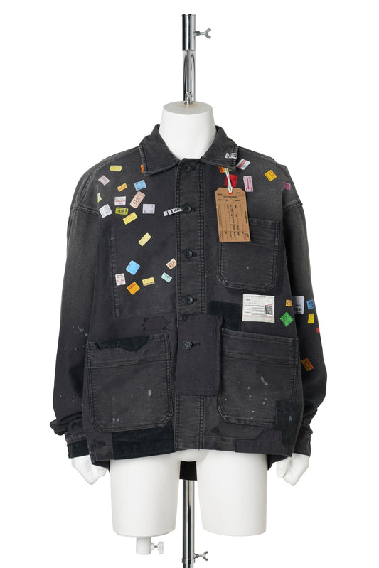 PRICE STICKER REPAIR SHIRT / BLACK