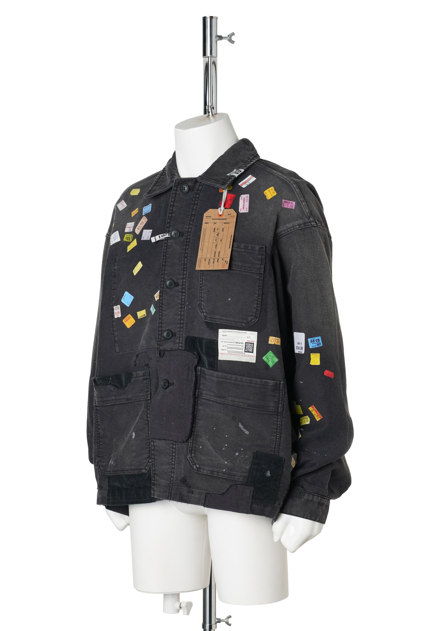 PRICE STICKER REPAIR SHIRT / BLACK