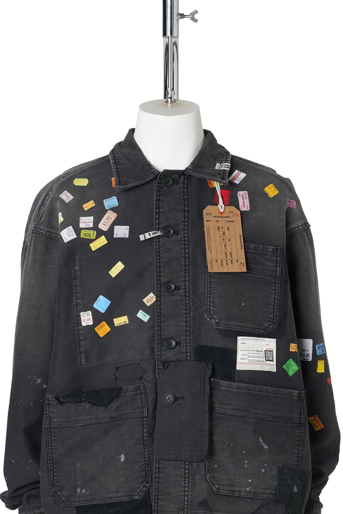 PRICE STICKER REPAIR SHIRT / BLACK