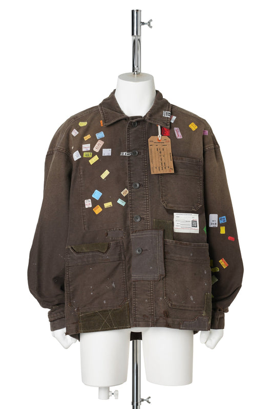 PRICE STICKER REPAIR SHIRT / BROWN