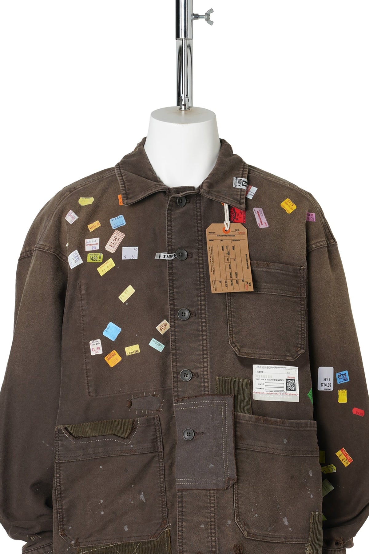 PRICE STICKER REPAIR SHIRT / BROWN