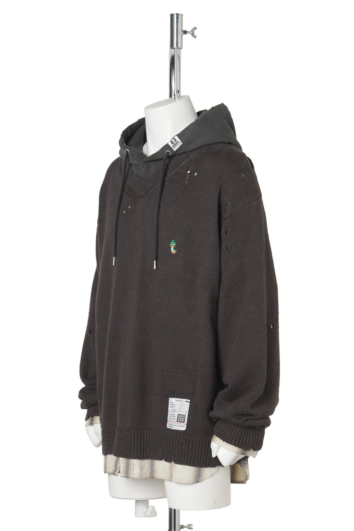 TRIPLE LAYERED SWEAT HOODIE / BLACK