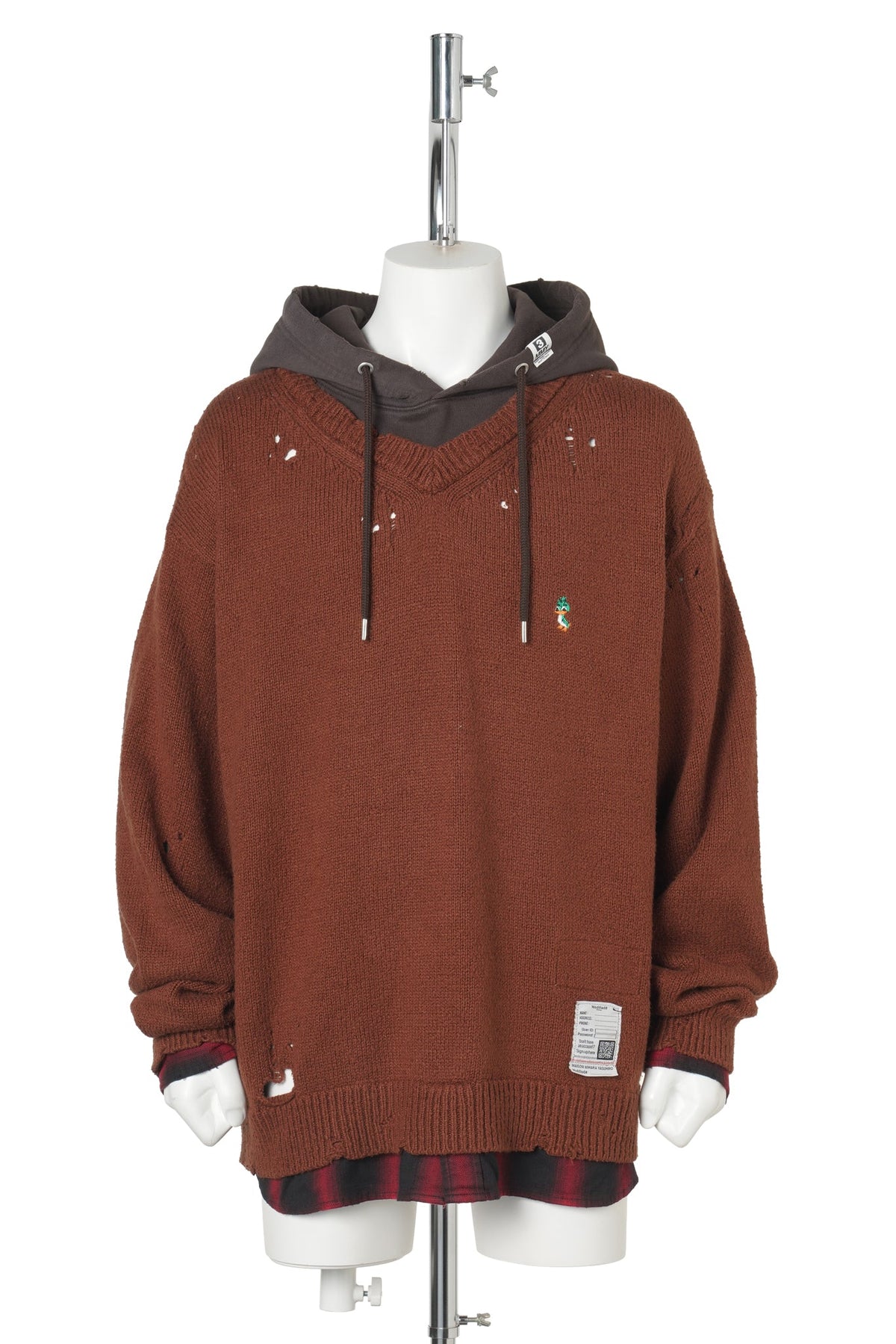 TRIPLE LAYERED SWEAT HOODIE / BROWN