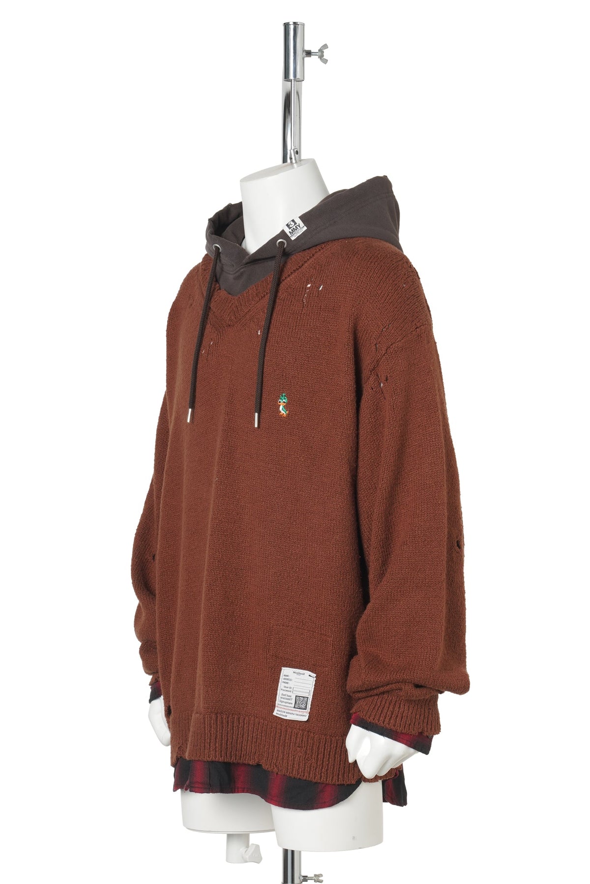 TRIPLE LAYERED SWEAT HOODIE / BROWN