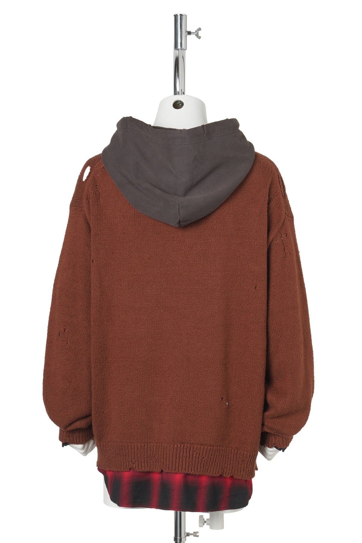 TRIPLE LAYERED SWEAT HOODIE / BROWN