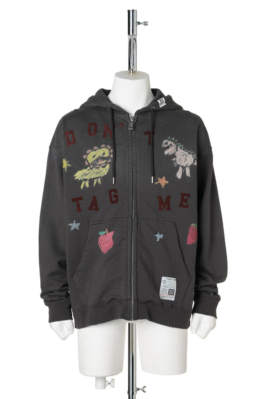 KIDS DOODLE SWEAT PARKA / BLACK