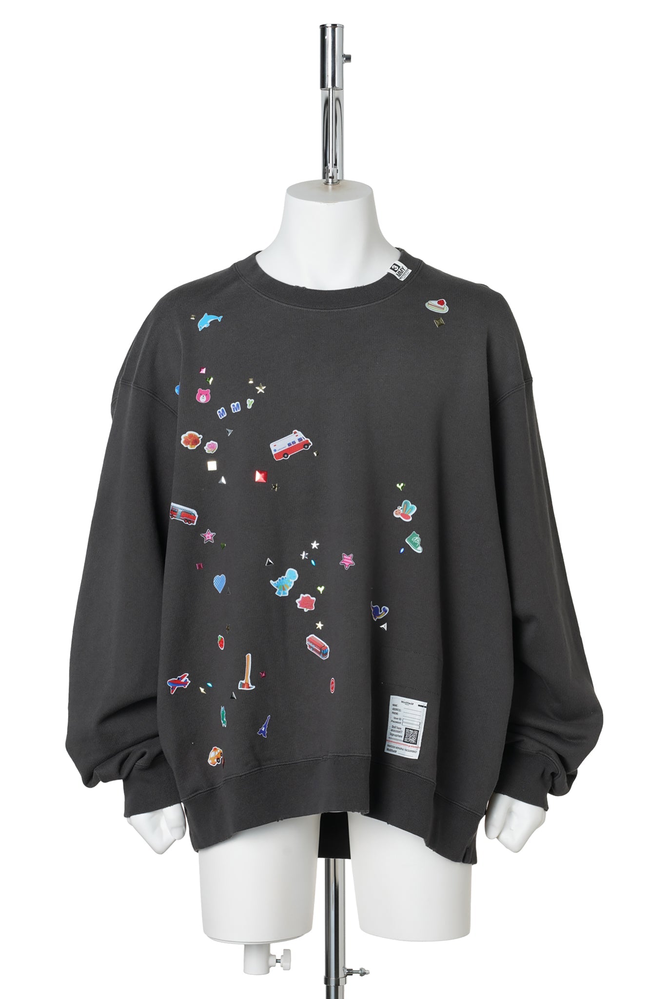 KIDS STICKER SWEAT PULLOVER / BLACK