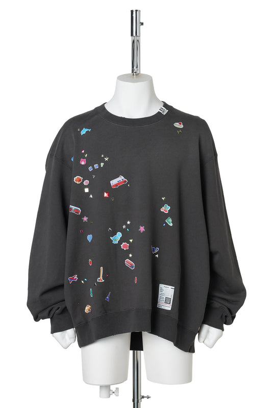KIDS STICKER SWEAT PULLOVER / BLACK