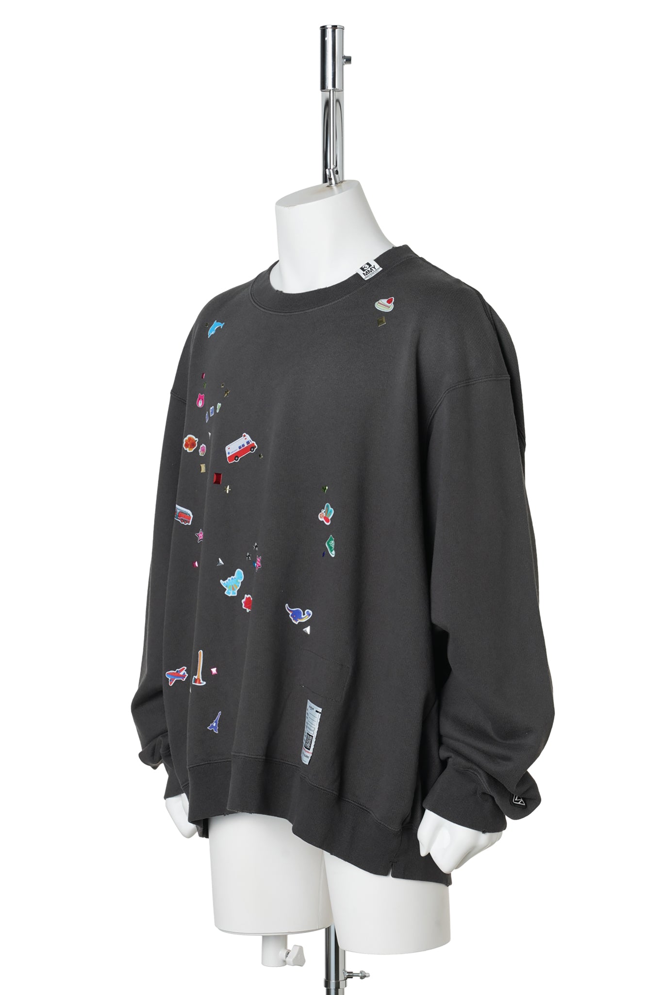 KIDS STICKER SWEAT PULLOVER / BLACK