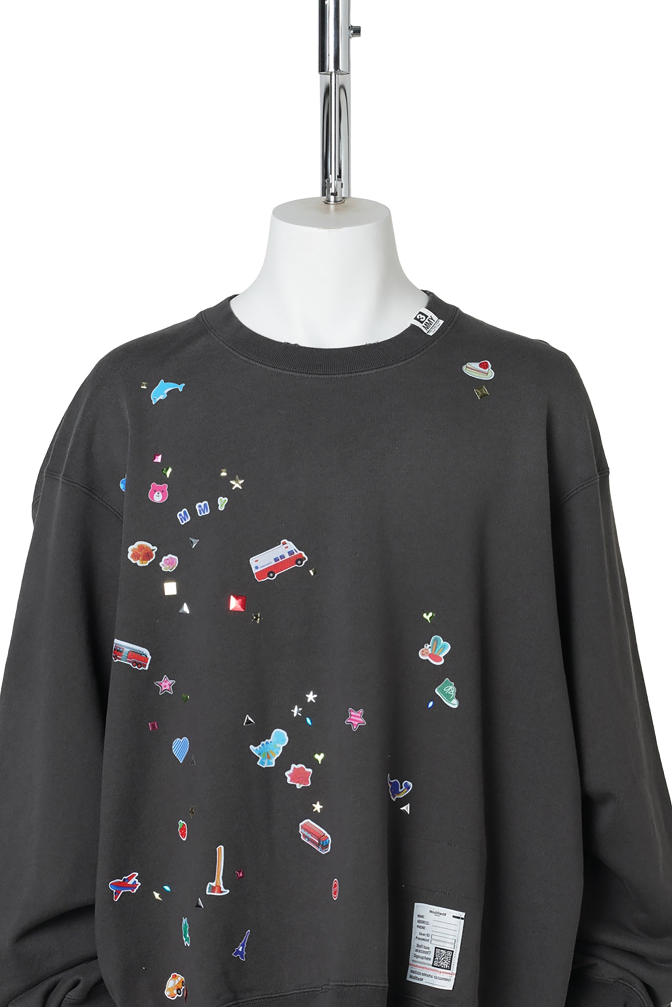KIDS STICKER SWEAT PULLOVER / BLACK