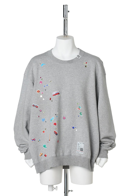 KIDS STICKER SWEAT PULLOVER / GRAY