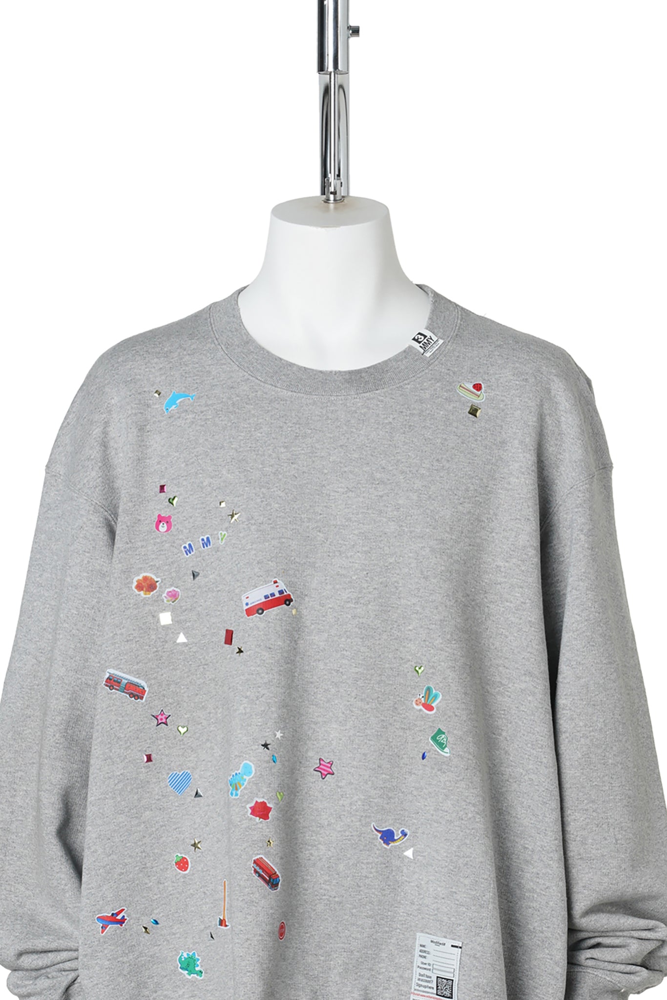 KIDS STICKER SWEAT PULLOVER / GRAY