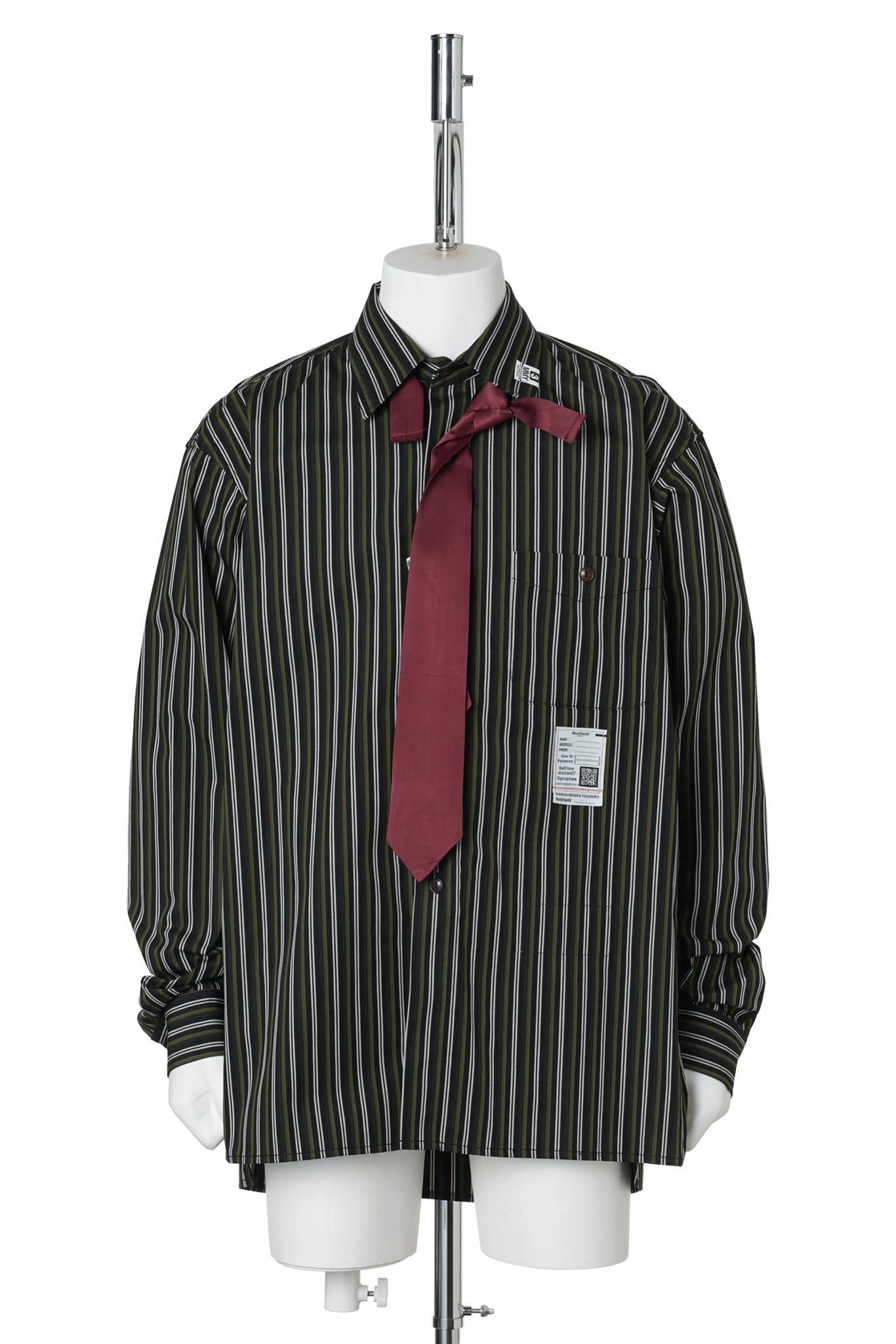 ATTACHED TIE L/S SHIRTS / BLACK