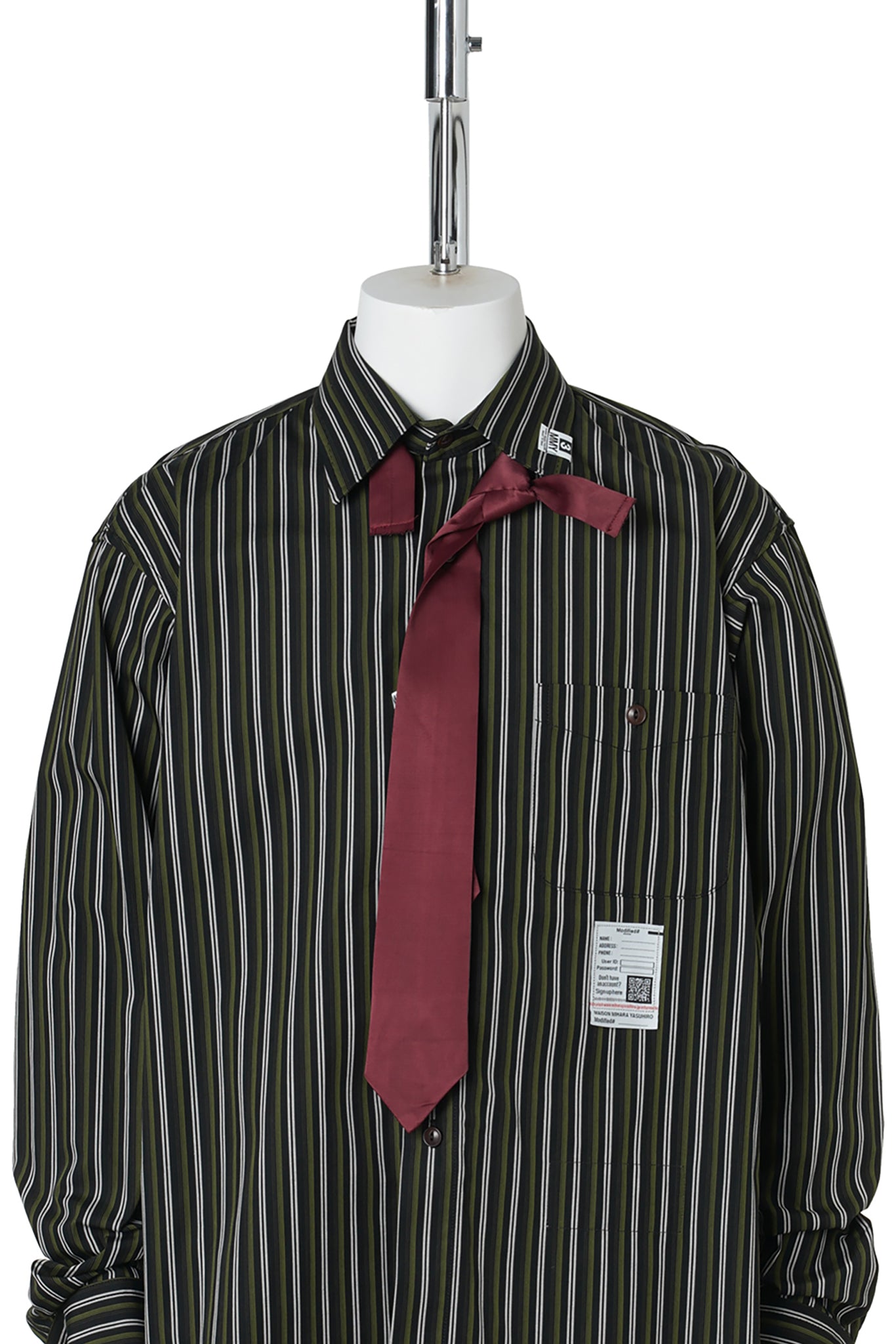 ATTACHED TIE L/S SHIRTS / BLACK
