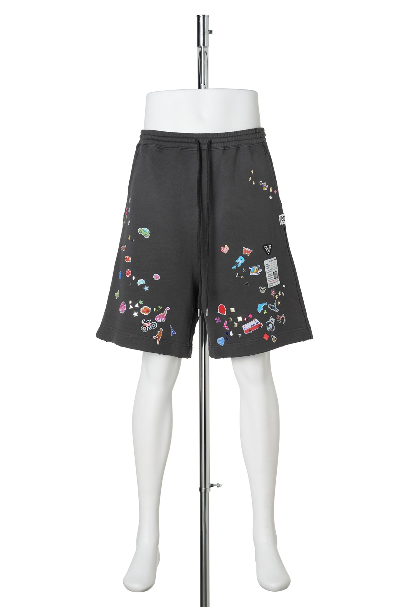 KIDS STICKER SWEAT SHORTS / BLACK