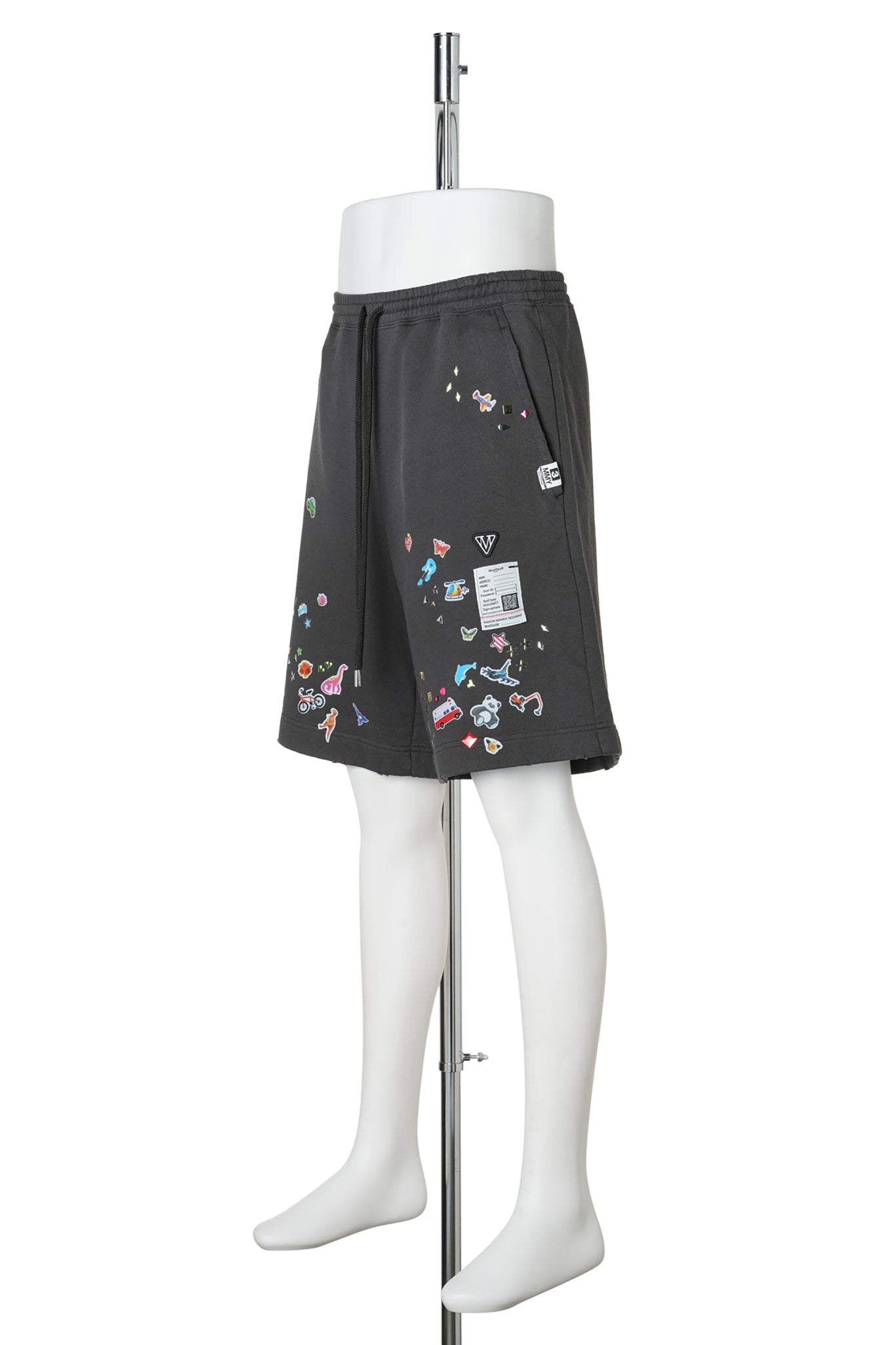 KIDS STICKER SWEAT SHORTS / BLACK