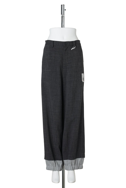 LAYERED HEM HOUNDSTOOTH PANTS / GRAY