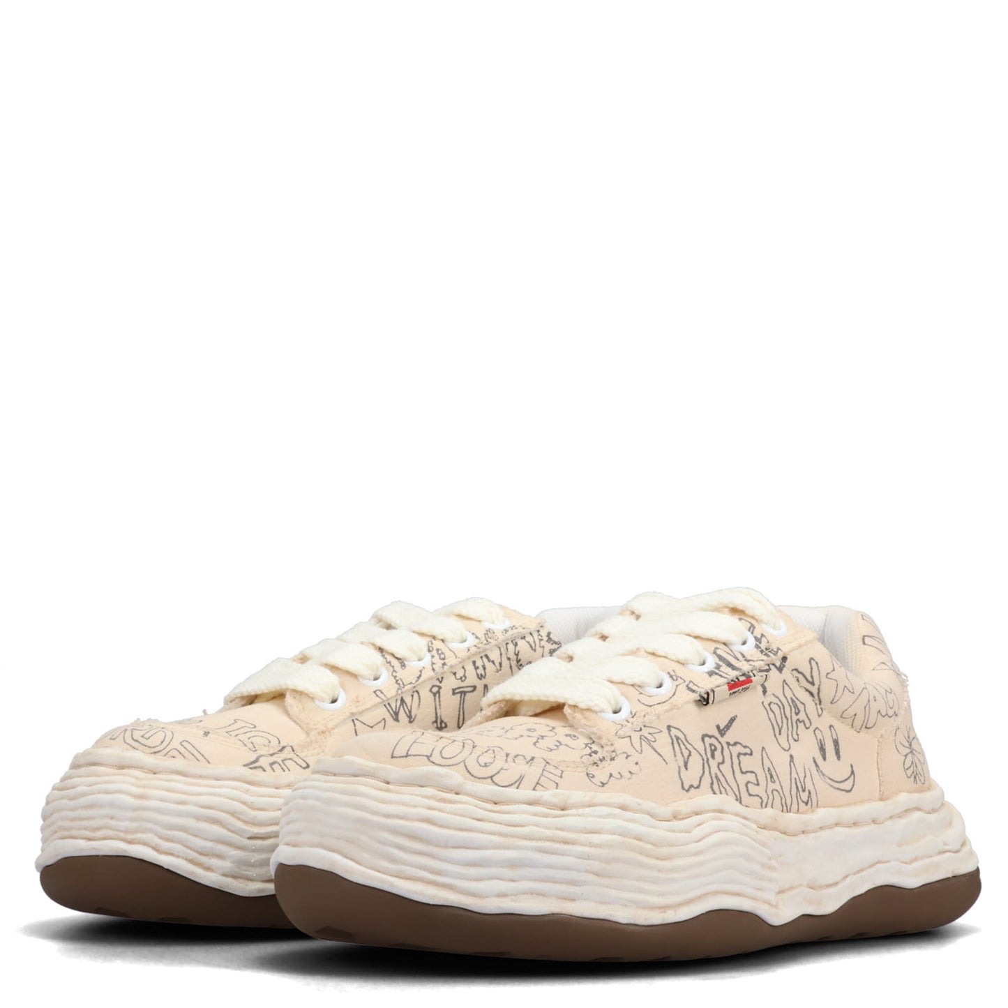 OLIVER / ORIGINAL SOLE GRAFFITI PRINTED CANVAS LOW-TOP SNEAKER / 011:WHITE